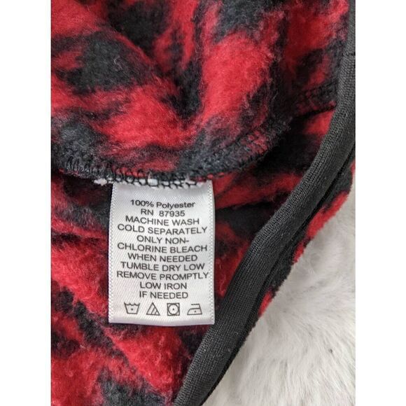 Susan‎ Graver Fleece Red & Black Houndstooth Full zip Vest Plus size 2X - Picture 7 of 7
